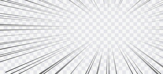 Comic book action lines. Speed lines Manga frame