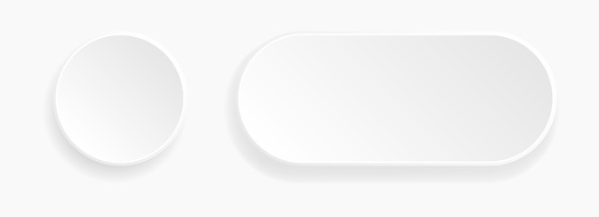 Web embossed 3d buttons. White blank 3d icons
