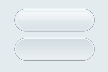 White interface buttons. Oval 3d icons