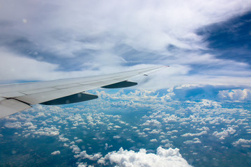Fototapeta premium Beautiful aerial view from the plane over