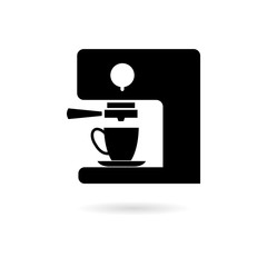Black Coffee maker icon or logo