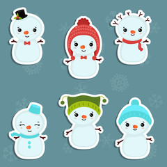 Set of christmas characters.
