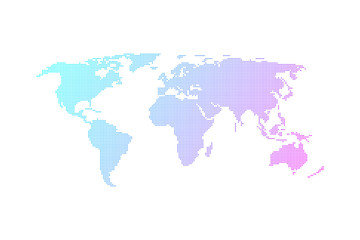 Fototapeta na wymiar Colorful dotted world map vector flat design
