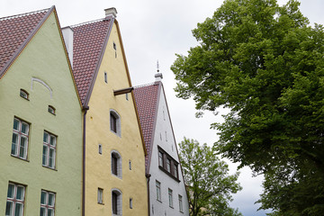 Colorful houses in the Old town, Tallinn, Estonia