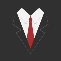 businessman black suit and red tie