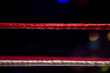 Boxing ring ropes with a blur spotlight