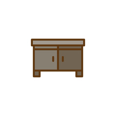 Commode filled outline icon, line vector sign, linear colorful pictogram isolated on white. Drawer symbol, logo illustration. Pixel perfect vector graphics