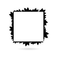 Black Background with Falling Autumn leaves, icon or logo