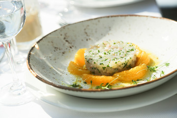 White fish ceviche with orange