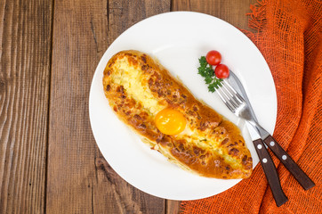 Hot ajarian khachapuri, Georgian cuisine