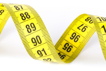 Measuring tape of the tailor for you design. On white background