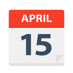 Obraz premium April 15 - Calendar Icon