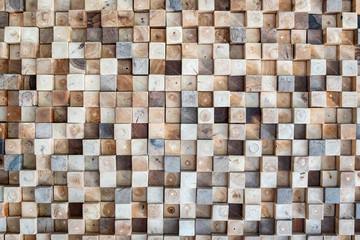 Wood square wall background.