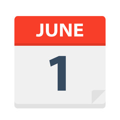 Fototapeta premium June 1 - Calendar Icon