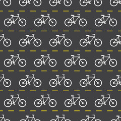 Vector seamless bicycle pattern.