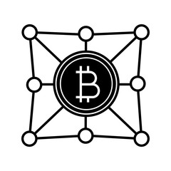 Blockchain network glyph icon