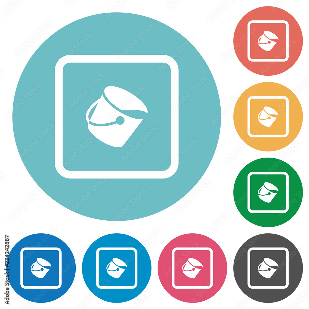 Poster fill object flat round icons