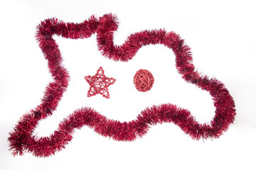 Christmas garland. Abstract isolated photo on white background