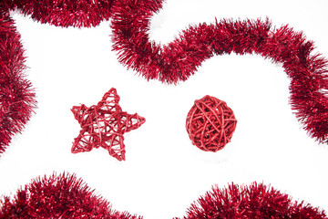 Christmas garland. Abstract isolated photo on white background