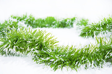 Christmas garland. Abstract isolated photo on white background