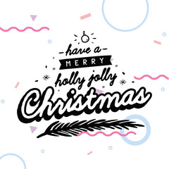 Merry Christmas typography.