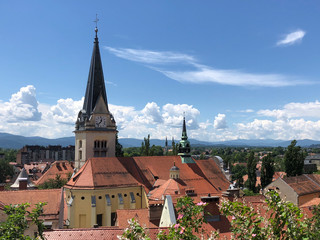 Obraz premium Old town with the Sv. Jakob ljubljana