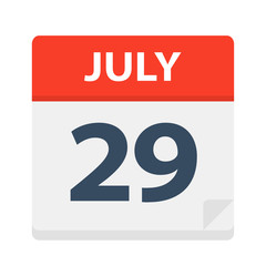 Fototapeta premium July 29 - Calendar Icon