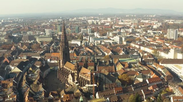 Aerial VIew Freiburg im Breisgau Germany 