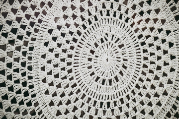 Tissu de dentelle blanche