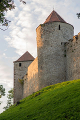 The walls of the castle Veveri near the city of Brno, Czech republic