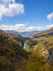 Kegon Waterfall and Lake Chuzenjiko. scenery, Nikko, Japan