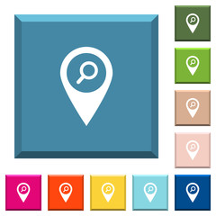 Find GPS map location white icons on edged square buttons