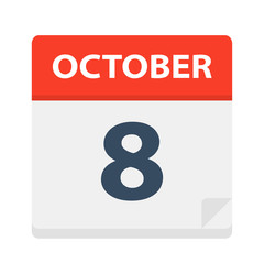 October 8 - Calendar Icon