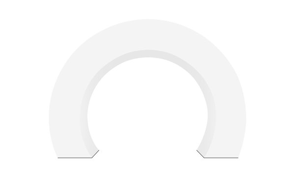 Outdoor event round arch isolated on white background - front view. Vector illustration