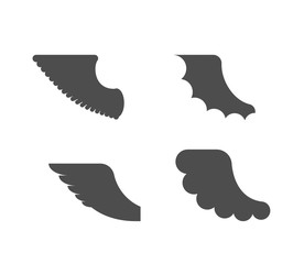 Wings Heraldic set for coat of arms. Heraldry design element.