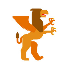 Griffin Heraldic animal. Fantastic Beast. Monster for coat of arms. Heraldry design element.