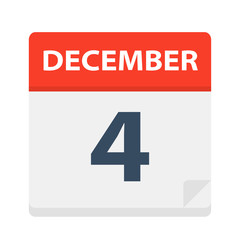 Fototapeta premium December 4 - Calendar Icon