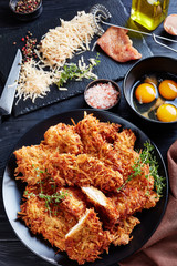 turkey breasts chops coated with grated potato