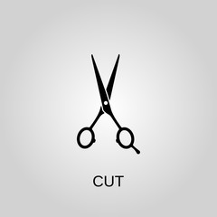 Cut icon. Scissors symbol. Flat design. Stock - Vector illustration.