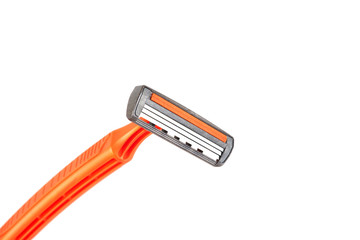 Disposable shaving razor isolated on white background.