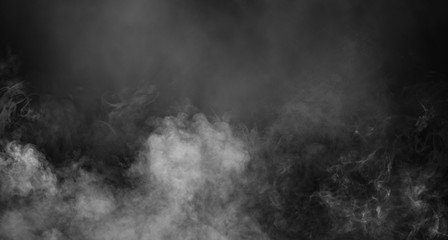 Fototapeta na wymiar Fog or smoke isolated special effect. White cloudiness, mist or smog background.