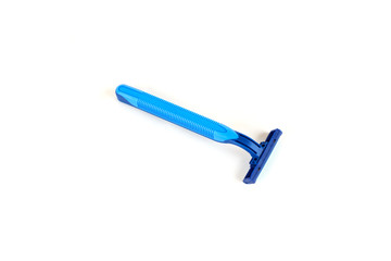 New disposable razor blade, on white background, isolated.
