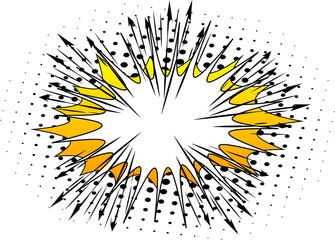 Vector comic book explosion, blank bubble. Comic style cartoon background for your text.