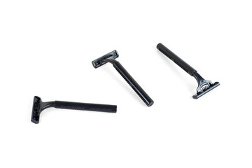 Disposable shaving razor isolated on white background.