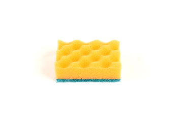 sponge for washing dishes, isolated on white background.