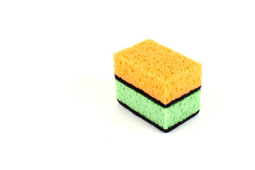 Group of kitchen sponges isolated on the white background.