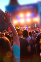 People having fun at the concert.