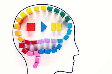 Abstract colorful human brain, creative concept.