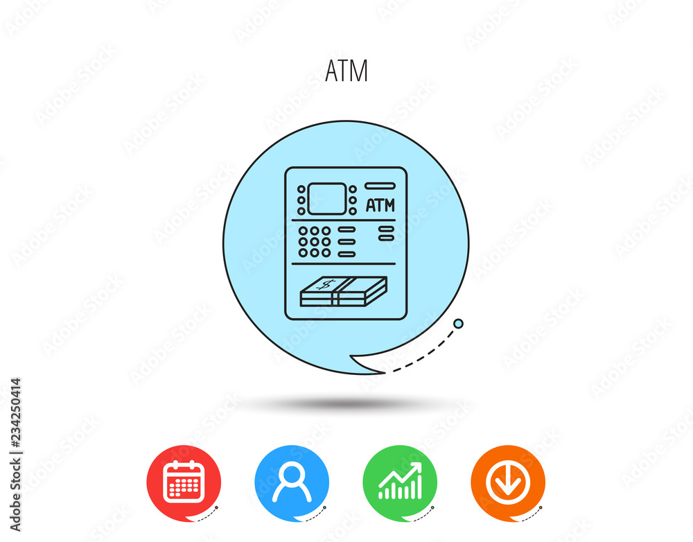 Wall mural atm icon. automatic cash withdrawal sign.