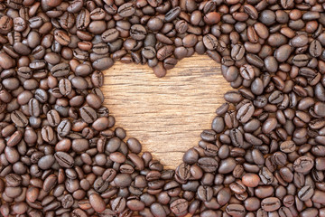 Coffee on grunge wooden background